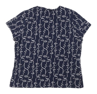 Womens UK Size 18 Marks and Spencer Blue Basic T-Shirt