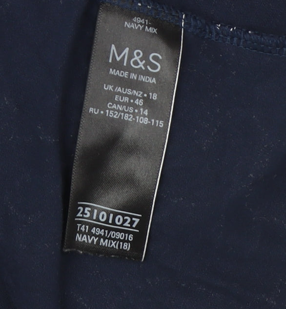 Womens UK Size 18 Marks and Spencer Blue Basic T-Shirt