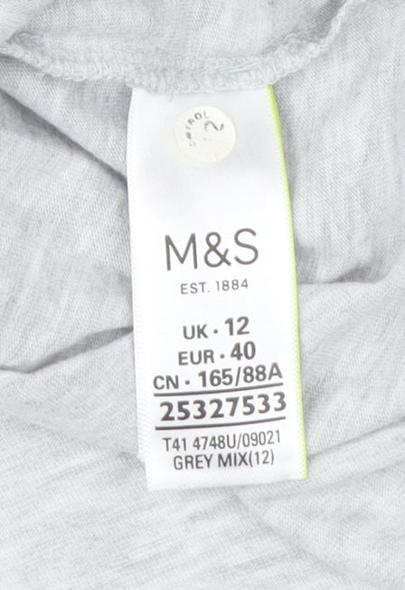 Womens UK Size 12 Marks and Spencer Grey Basic T-Shirt