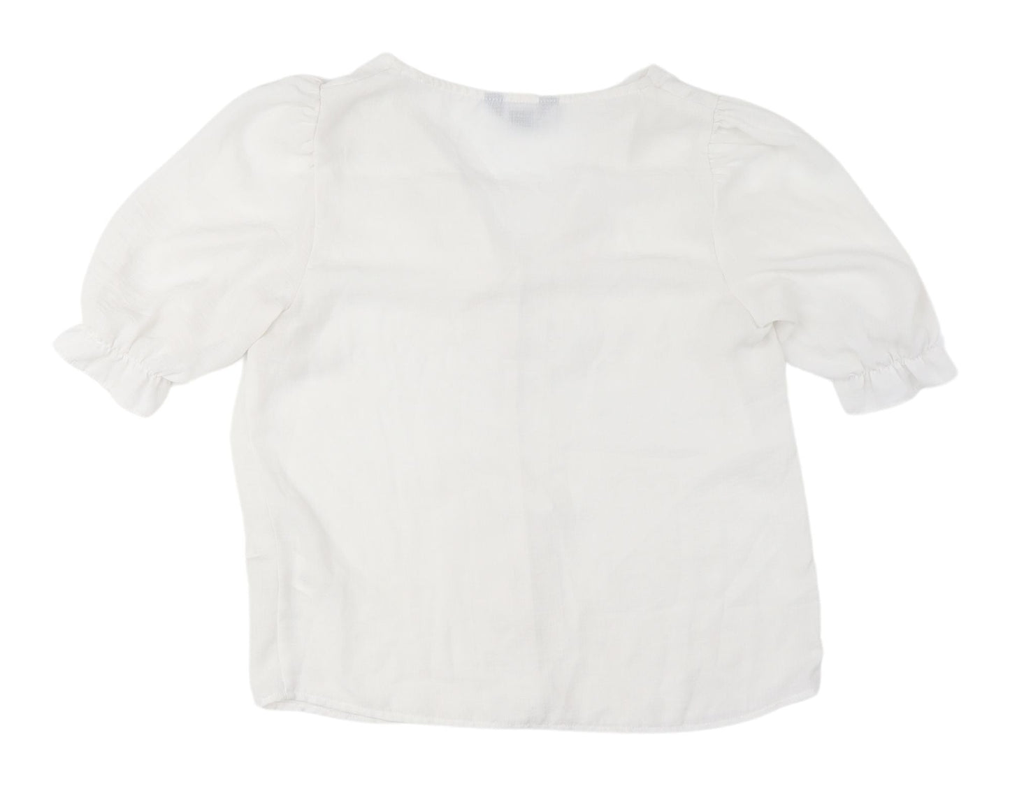 New Look White Women's V-Neck Blouse UK 6