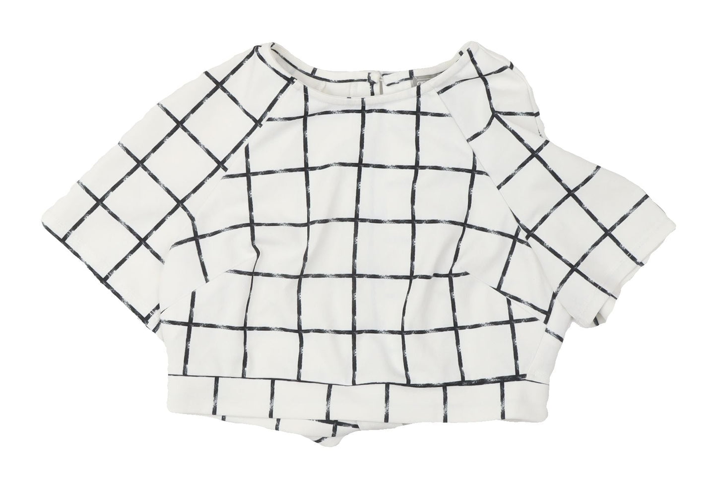 Womens UK Size 10 ASOS White Cropped Blouse
