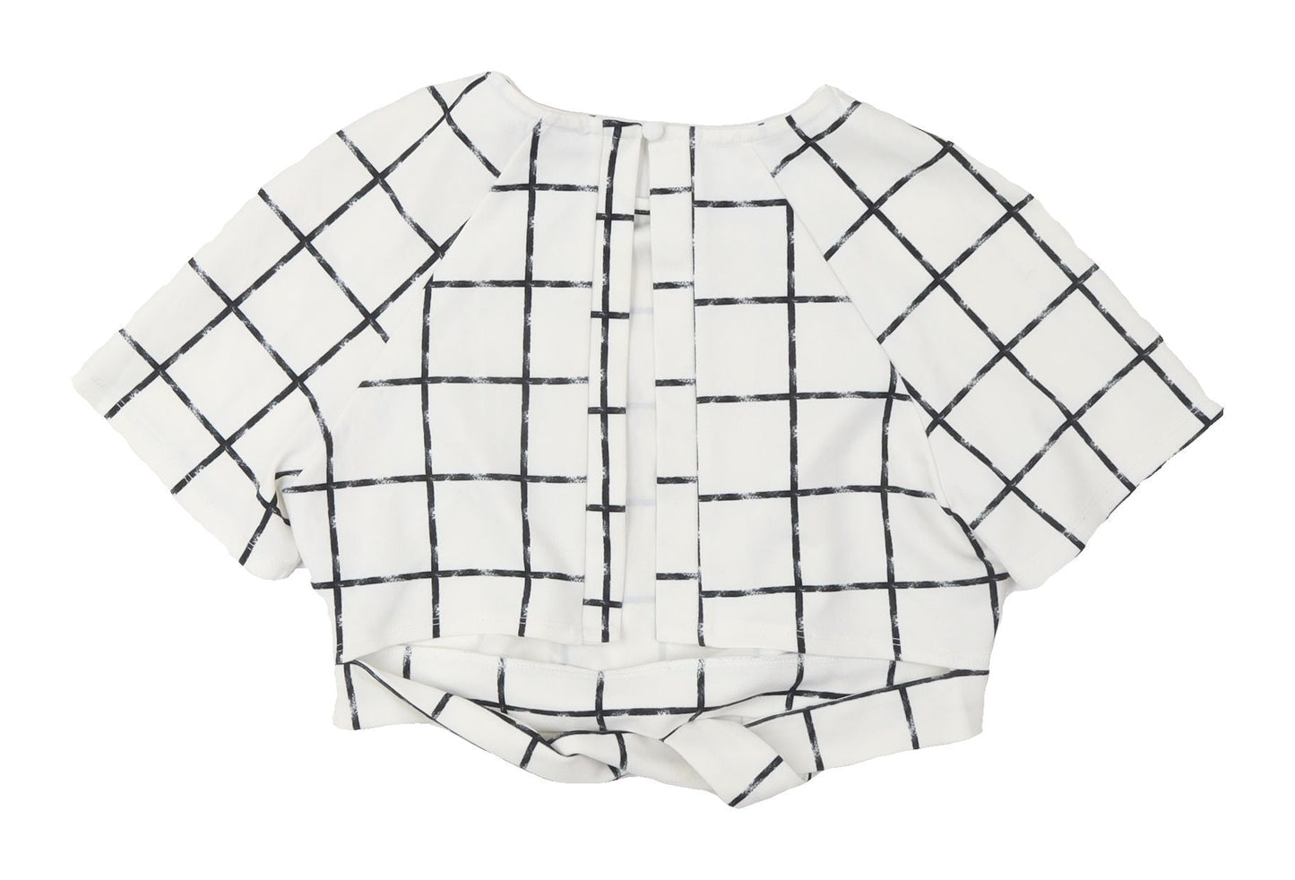 Womens UK Size 10 ASOS White Cropped Blouse