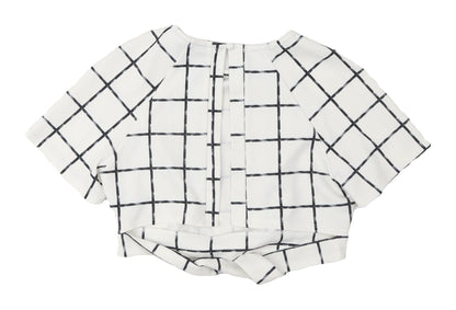 Womens UK Size 10 ASOS White Cropped Blouse