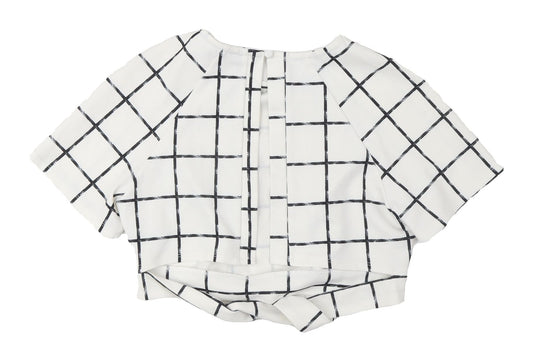 Womens UK Size 10 ASOS White Cropped Blouse