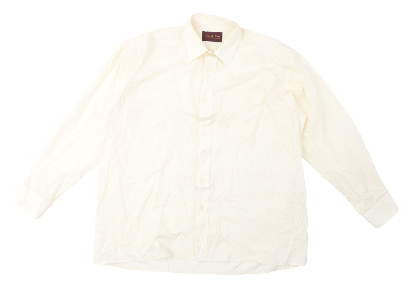Double Two Men's Ivory Button-Up Shirt, 16.5, Long Sleeve