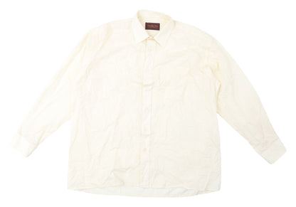 Double Two Men's Ivory Button-Up Shirt, 16.5, Long Sleeve