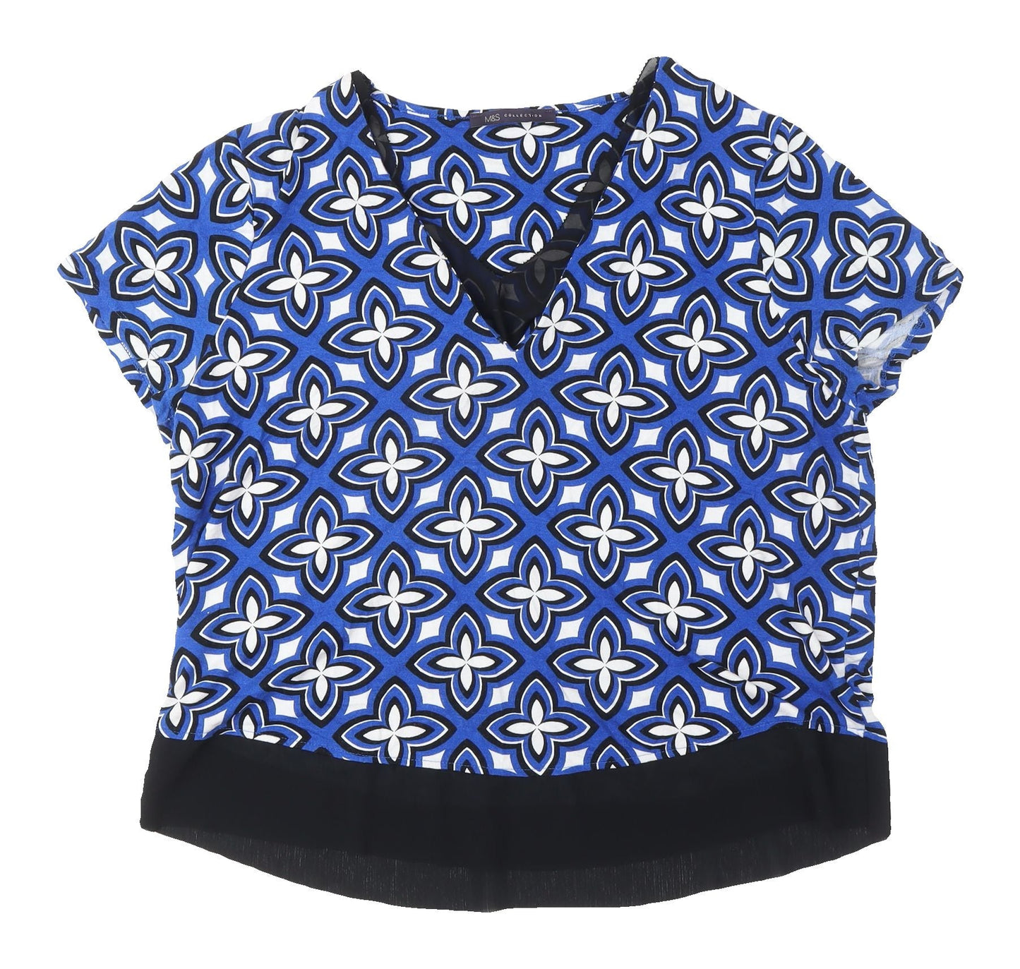 Womens UK Size 14 Marks and Spencer Blue Basic Blouse