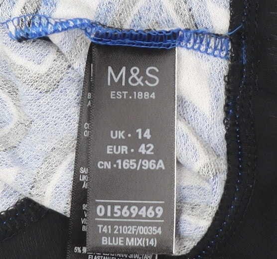 Womens UK Size 14 Marks and Spencer Blue Basic Blouse