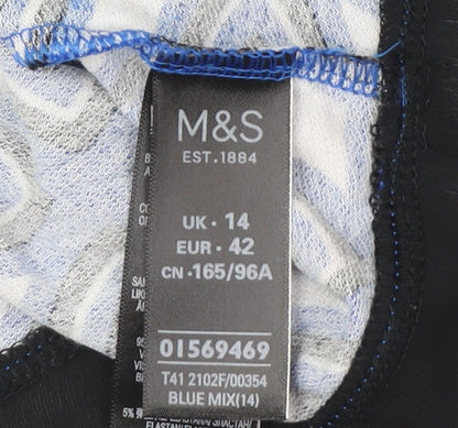 Womens UK Size 14 Marks and Spencer Blue Basic Blouse