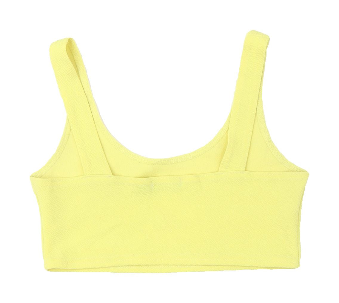 Boohoo Women's Yellow Cropped Tank Top Size 6