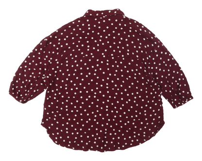 Womens UK Size 10 NEXT Red Basic Button-Up