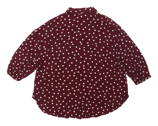 Womens UK Size 10 NEXT Red Basic Button-Up