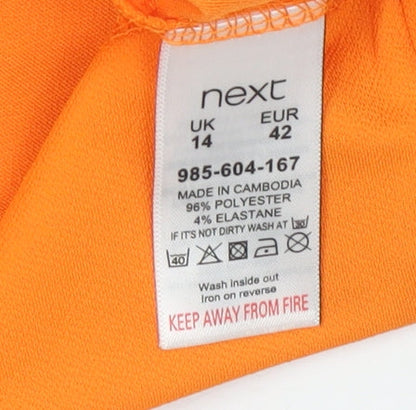 Womens UK Size 14 NEXT Orange Basic T-Shirt