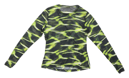 Open Edit Women's Green Animal Print Jersey Top L