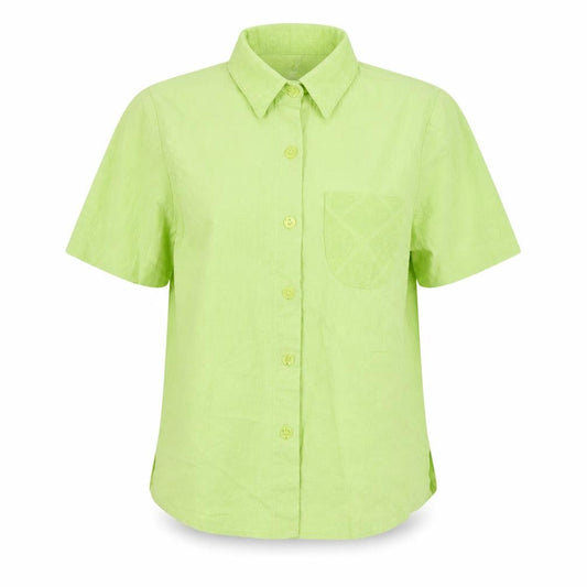 Seasuns Women's Green Short Sleeve Button-Up Shirt