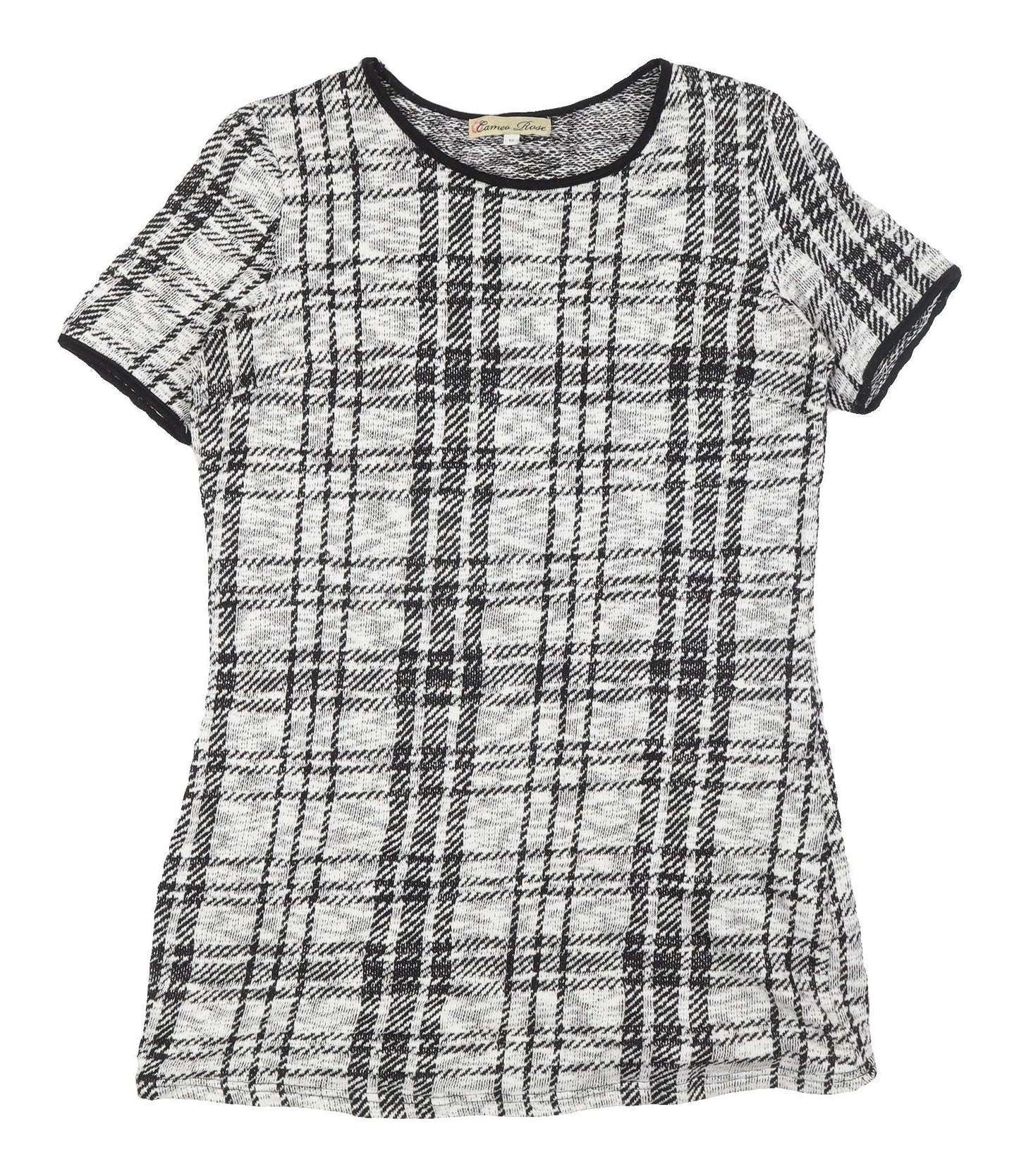Cameo Rose Women's Plaid Shift Dress, Size 12, Black/White