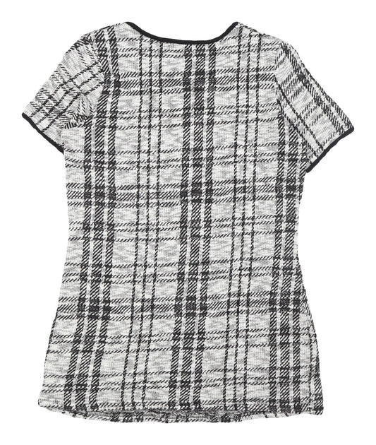 Cameo Rose Women's Plaid Shift Dress, Size 12, Black/White