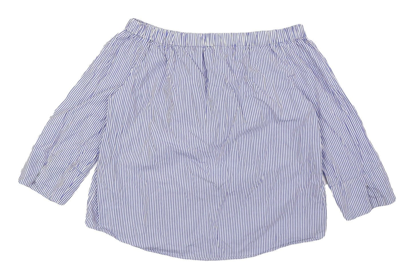 Womens UK Size L Zara Blue Off the Shoulder Blouse