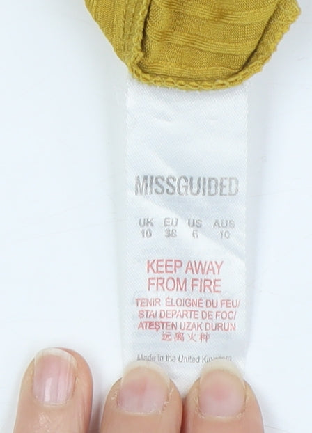 Missguided Yellow T-Shirt Dress for Women - Size 10