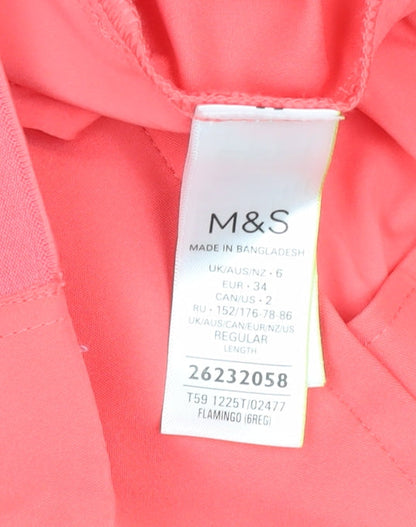 Womens UK Size 6 Marks and Spencer Classic Fit  Pink Trousers