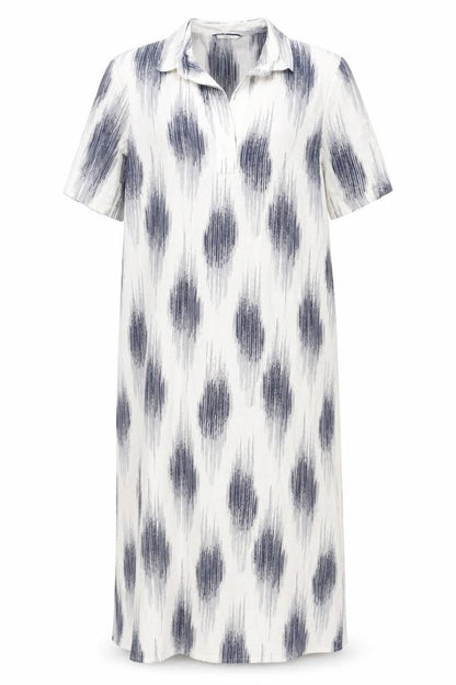 Marks and Spencer Ivory Geometric Shirt Dress - Size 8