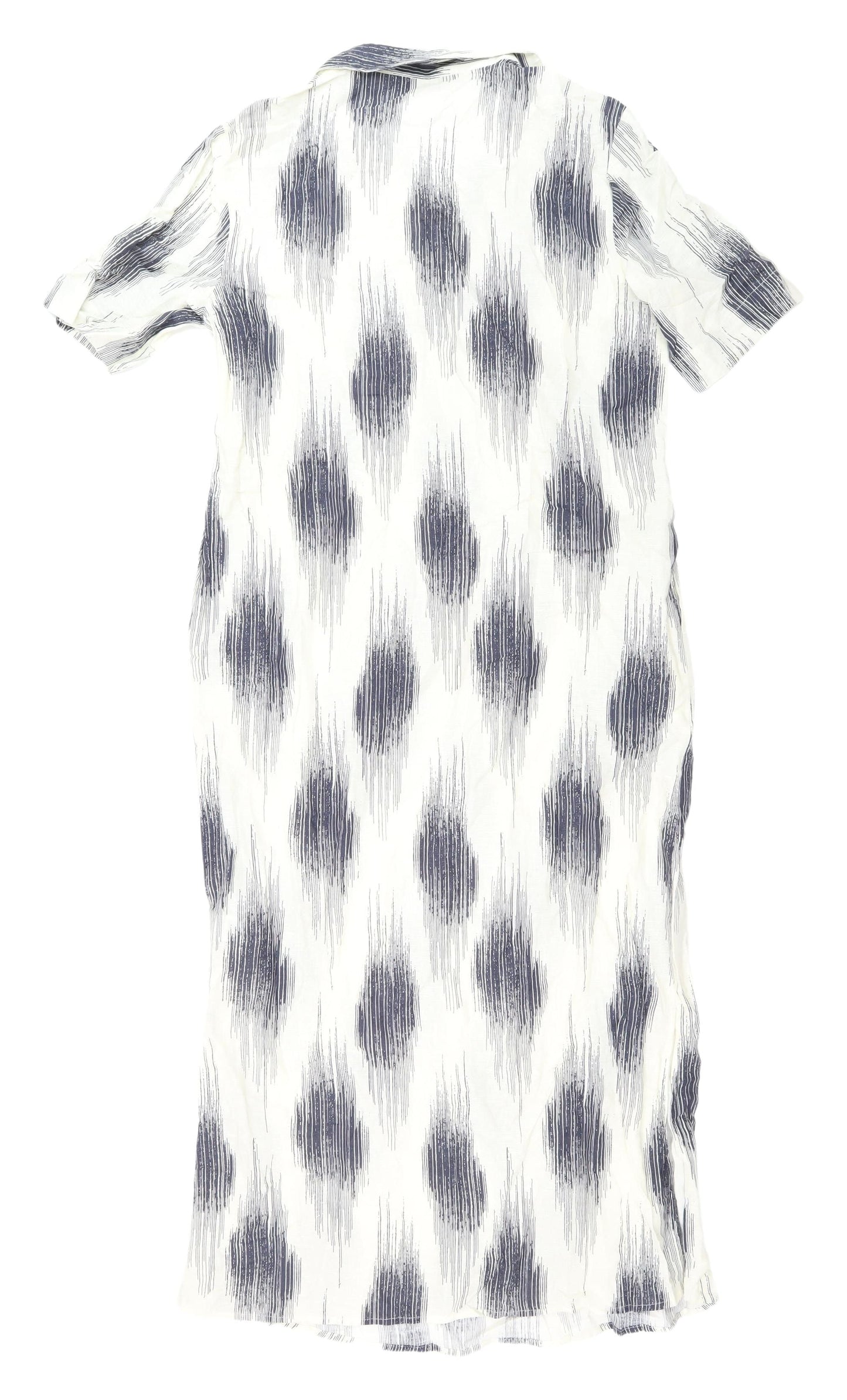 Marks and Spencer Ivory Geometric Shirt Dress - Size 8