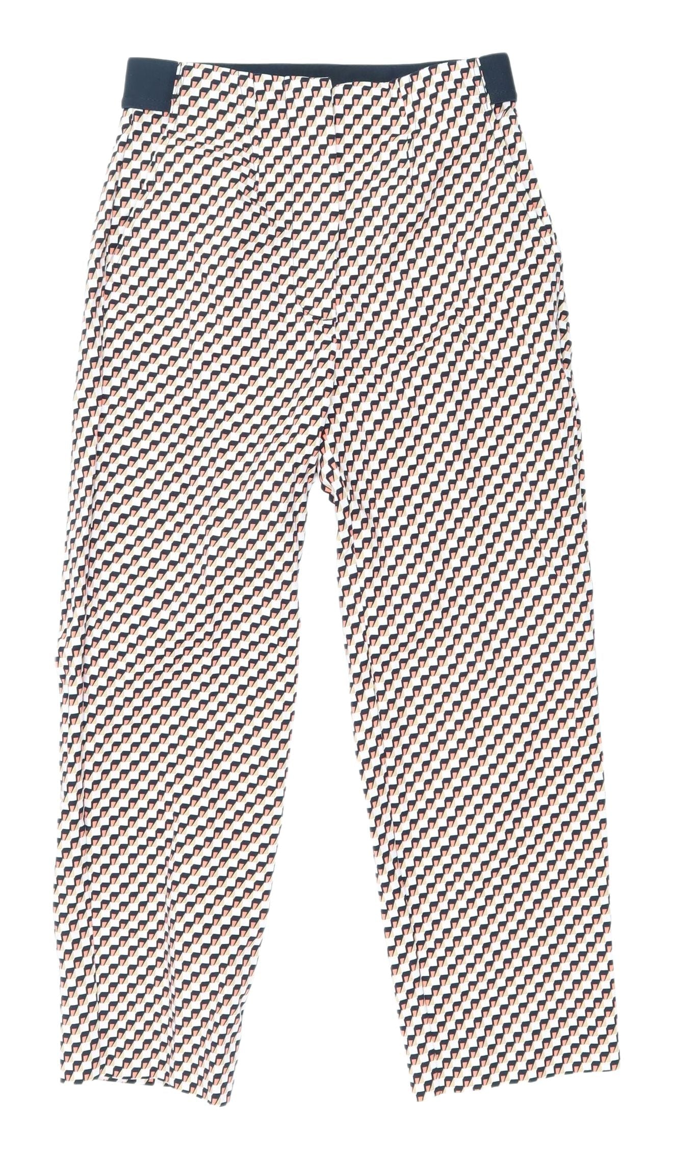 Womens UK Size 6 Marks and Spencer Regular Fit Cropped Multicoloured Trousers