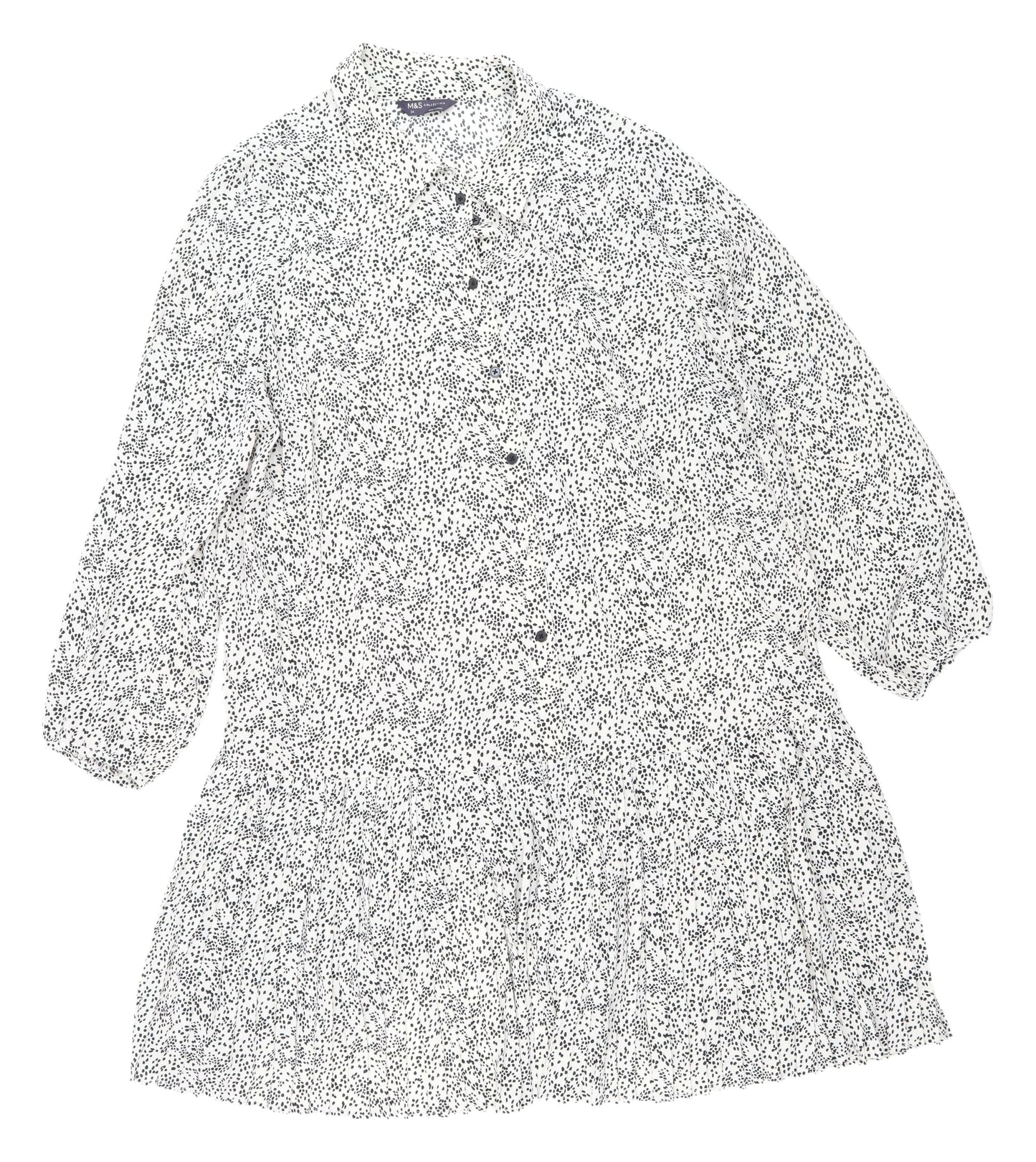 Marks and Spencer Women's Ivory Animal Print Shirt Dress Size 24