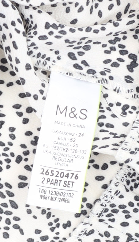 Marks and Spencer Women's Ivory Animal Print Shirt Dress Size 24