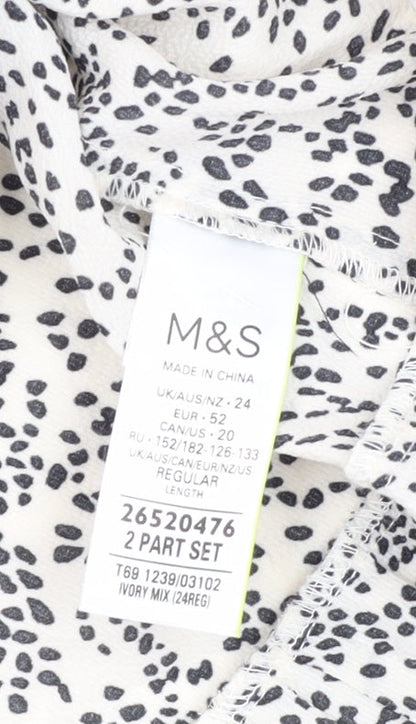 Marks and Spencer Women's Ivory Animal Print Shirt Dress Size 24