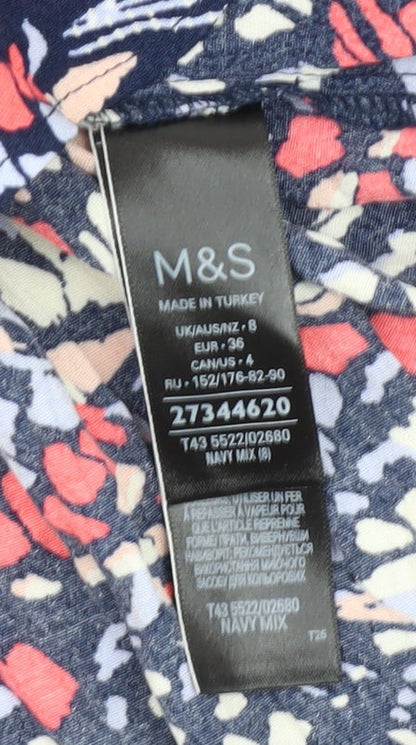 Womens UK Size 8 Marks and Spencer Multicoloured Basic T-Shirt