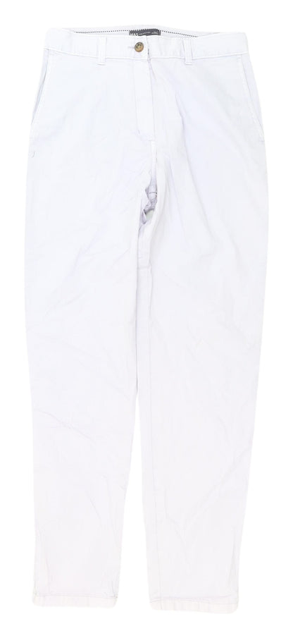 Womens UK Size 8 Marks and Spencer Regular Fit Chino White Trousers