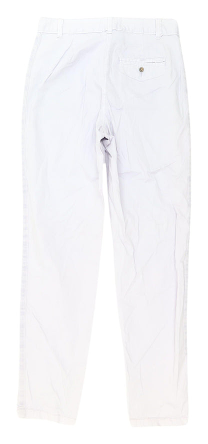 Womens UK Size 8 Marks and Spencer Regular Fit Chino White Trousers