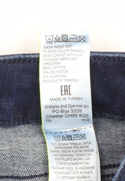 Womens UK Size 10 Marks and Spencer Slim Fit Skinny Blue Jeans