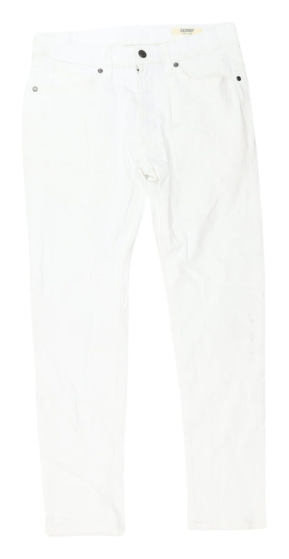 Marks and Spencer Men's White Skinny Jeans, Size 10, Stretch