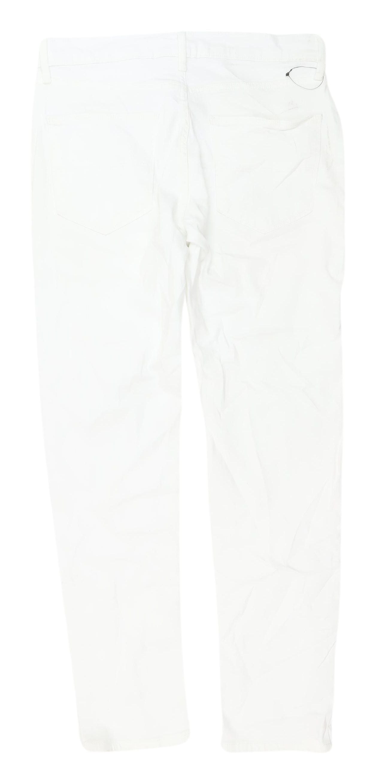 Marks and Spencer Men's White Skinny Jeans, Size 10, Stretch