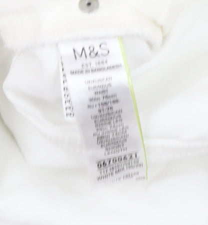 Marks and Spencer Men's White Skinny Jeans, Size 10, Stretch