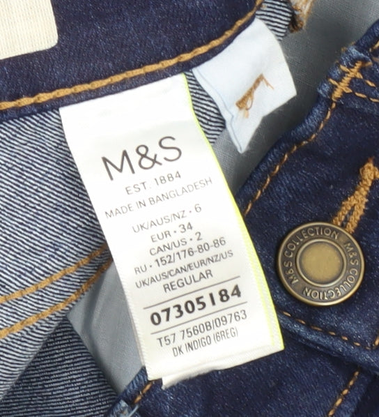 Womens UK Size 6 Marks and Spencer Regular Fit Skinny Blue Jeans