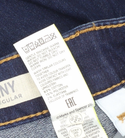 Womens UK Size 6 Marks and Spencer Regular Fit Skinny Blue Jeans