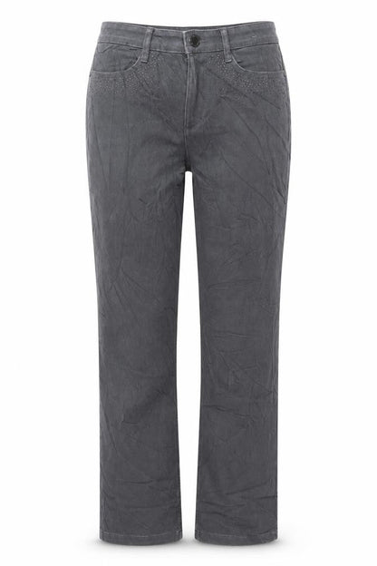 Marks and Spencer Grey Studded Straight Jeans, Size 8