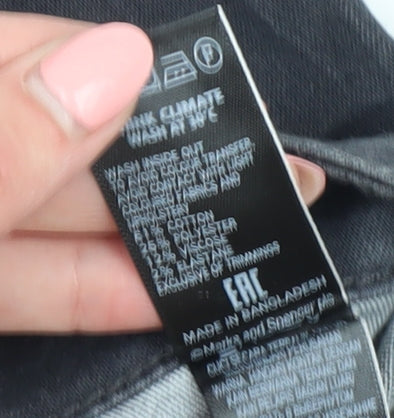 Marks and Spencer Grey Studded Straight Jeans, Size 8