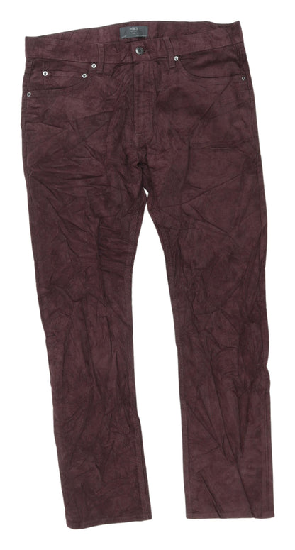 Marks and Spencer Men's Brown Corduroy Trousers 34"W 31"L