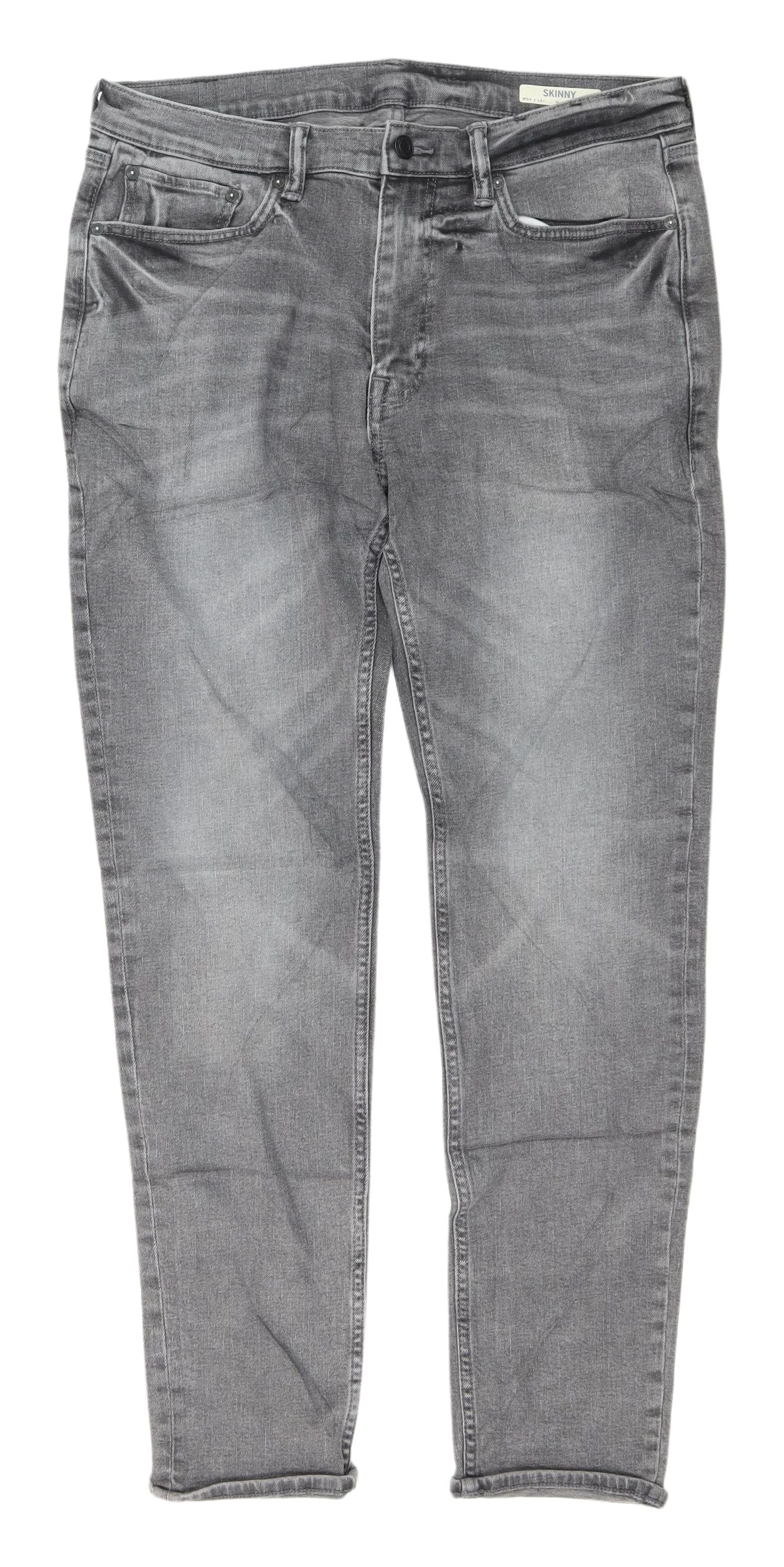 M&S Men's Grey Skinny Jeans - Size 34, Autumn Essential