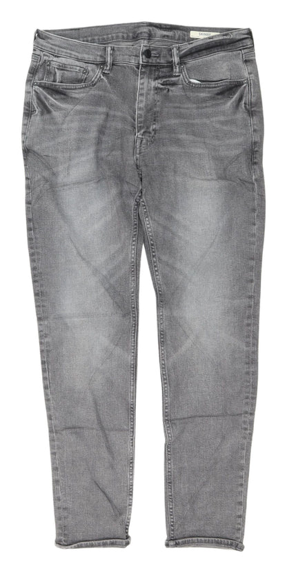 M&S Men's Grey Skinny Jeans - Size 34, Autumn Essential
