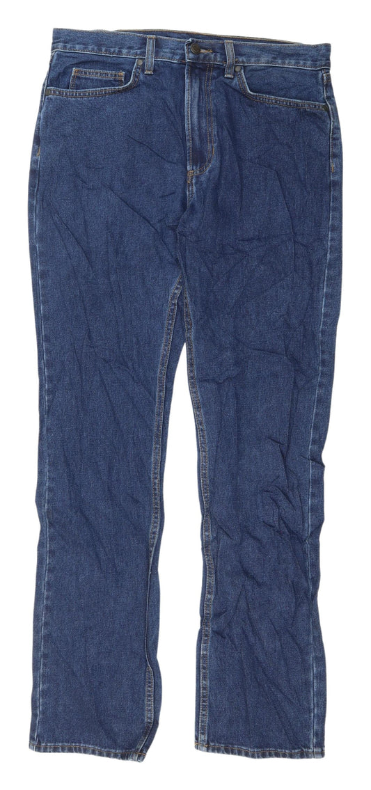 Marks and Spencer Men's Blue Straight Jeans, Size 32