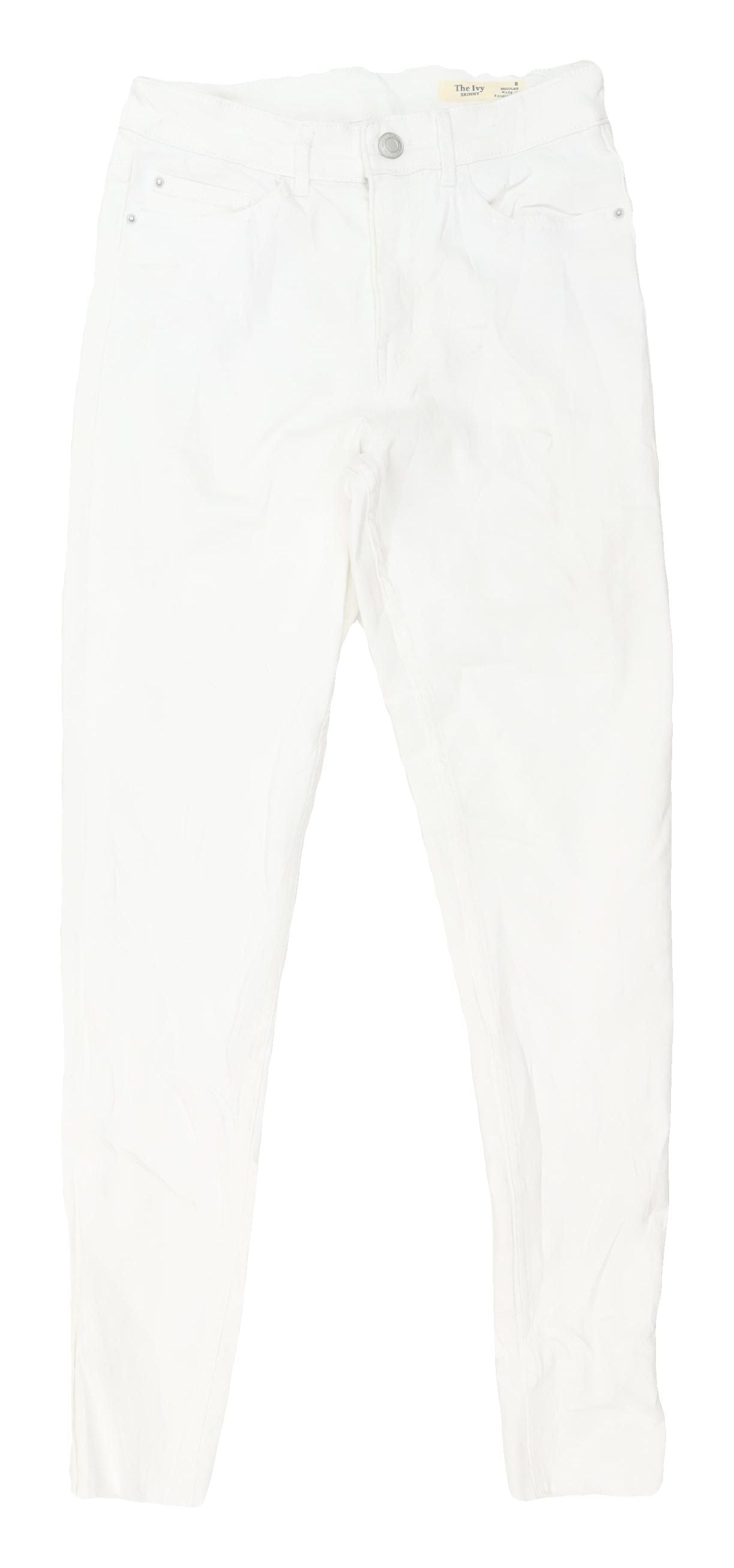 Womens UK Size 8 Marks and Spencer Regular Fit Skinny White Jeans