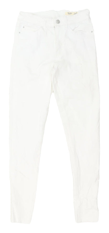 Womens UK Size 8 Marks and Spencer Regular Fit Skinny White Jeans
