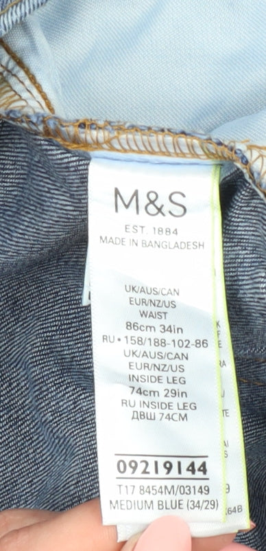 Marks and Spencer Men's Blue Straight Jeans - M