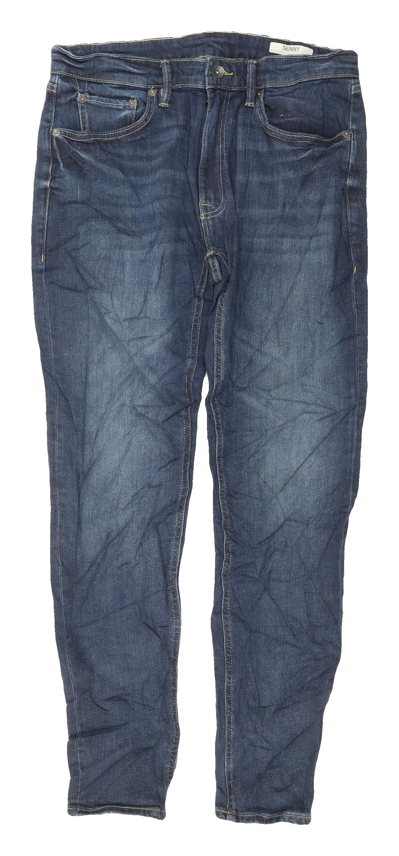 Marks and Spencer Men's Blue Skinny Jeans 32