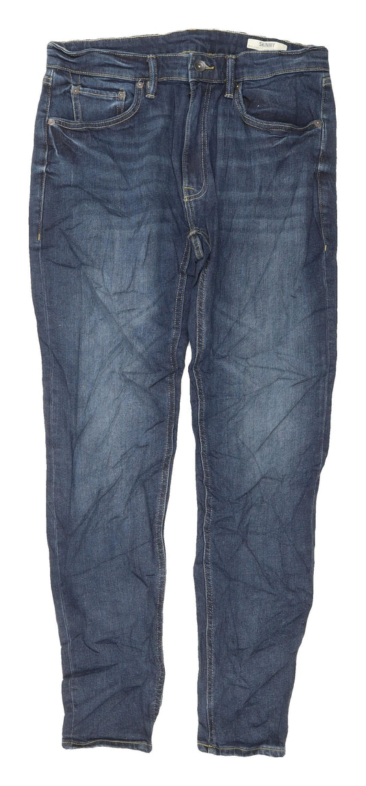 Marks and Spencer Men's Blue Skinny Jeans 32